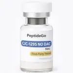 PeptideGo CJC-1295 NO DAC 5mg vial with white cap and third-party tested label