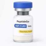 IGF-1 LR3 1mg peptide vial with blue cap by PeptideGo, third-party tested research compound